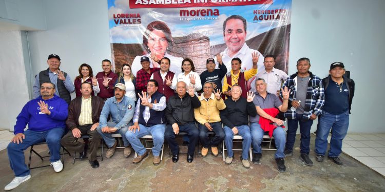 Mineros de Cananea ofrecen su apoyo y confianza a Lorenia Valles y Heriberto Aguilar.