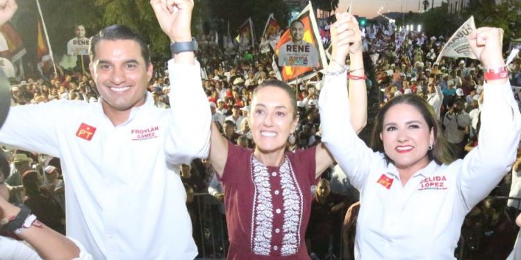 Celida y Froylán acompañan a la Dra. Claudia Sheinbaum en Hermosillo