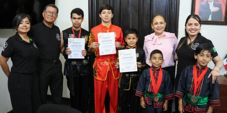 Presidenta Karla Córdova Reconoce a los atletas ganadores del Campeonato Nacional Selectivo de Wu-Shu 2026