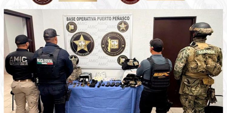 La AMIC y SEMAR ejecutan cateo en casa de seguridad en Puerto Peñasco