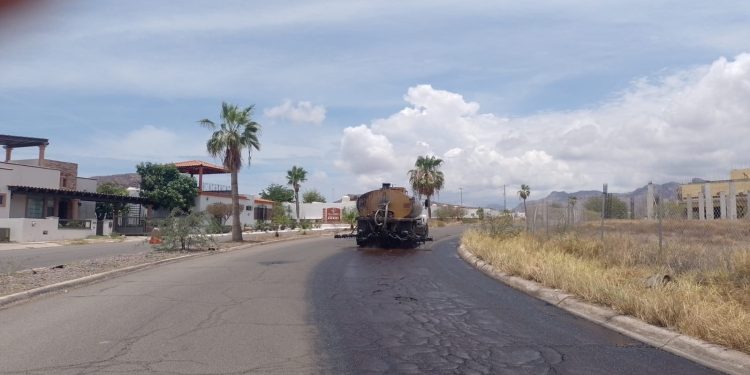 Avanza al 45 por ciento obra de pavimentación en avenida Los Yaquis de San Carlos
