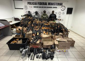 Asegura Mesa Estatal de Seguridad arsenal de alto poder en SLRC