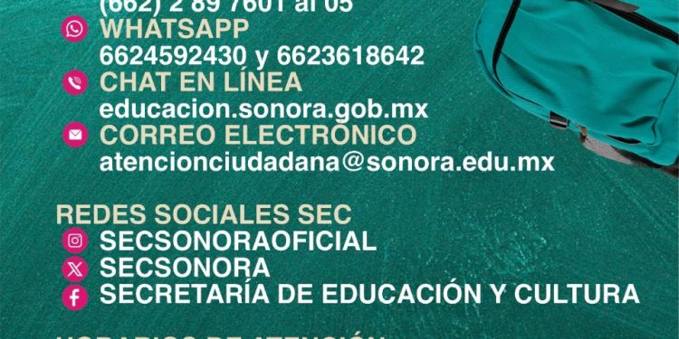 Reforzará Gobierno de Sonora atención ciudadana durante inicio del ciclo escolar 2026-2027: SEC