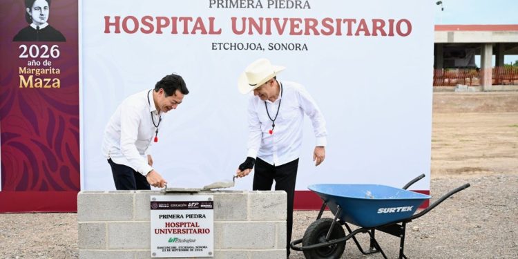 Gobernador Durazo cumple compromiso con el sur de Sonora; arranca construcción de Hospital Universitario de Etchojoa