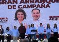 Repleta la EZ en el arranque de campaña de Lorenia Valles y Heriberto Aguilar, rumbo al Senado de la República.