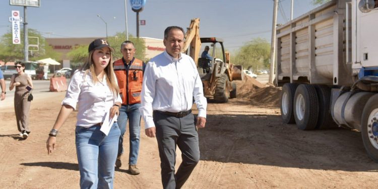 Supervisa “Toño” Astiazarán rehabilitación del bulevar Cimarrón
