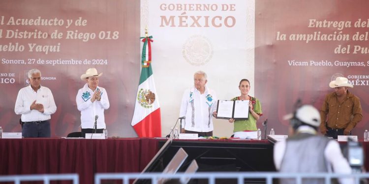 Pueblos yaquis dan gracias al presidente AMLO, al Gobernador Durazo y que siga el Plan de Justicia a presidenta Sheinbaum