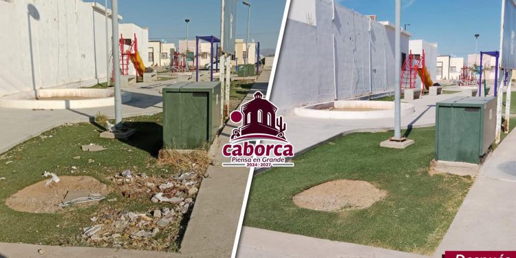 Continua el trabajo de limpieza en las colonias de Caborca