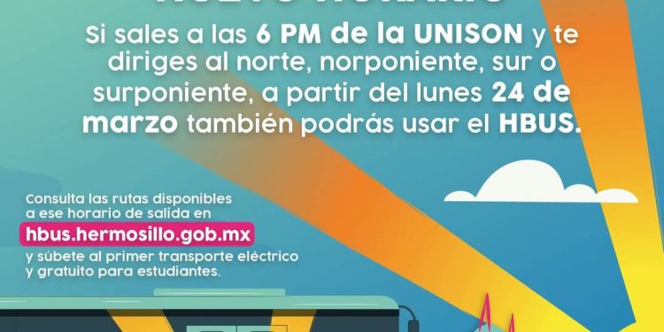 Se agregan nuevos horarios al HBus en tres rutas desde la UNISON