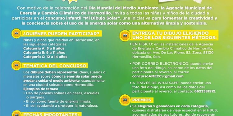 Lanza Gobierno de Hermosillo concurso infantil “Mi Dibujo Solar”
