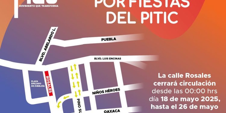 Da a conocer Tránsito cierres viales y rutas alternas en calle Rosales