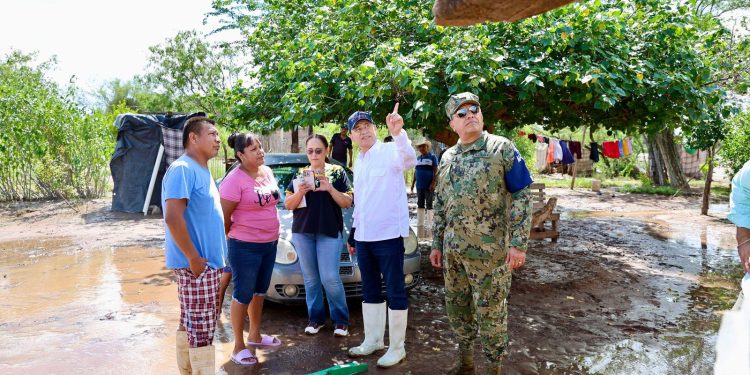 Supervisa Gobernador Durazo comunidades afectadas por tormenta tropical Raymond y garantiza apoyos a familias