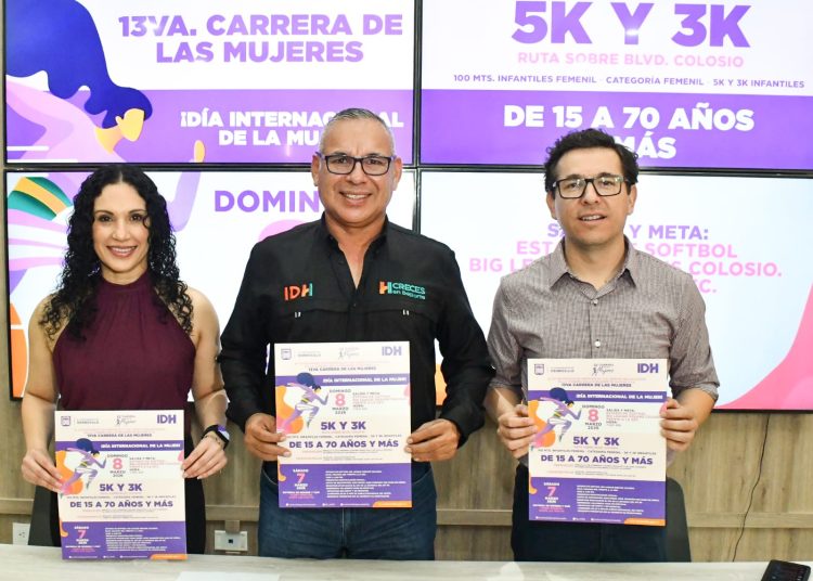 Invita Ayuntamiento de Hermosillo a participar en la 13va Carrera de las Mujeres