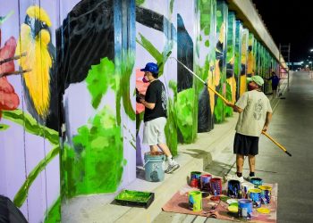 Avanza intervención mural en el paso a desnivel de Colosio y Solidaridad en Hermosillo