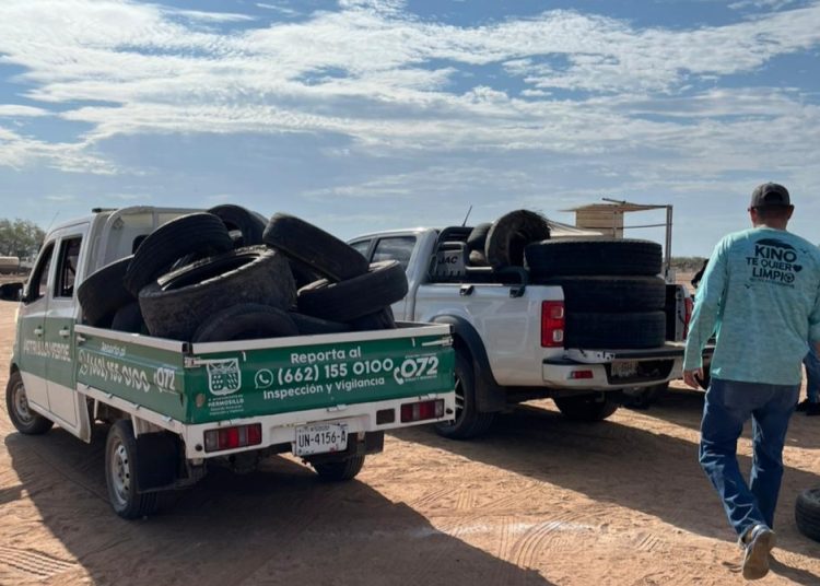 Acopia Gobierno de Hermosillo 639 llantas en Llantatón por tu Salud en La Campiña