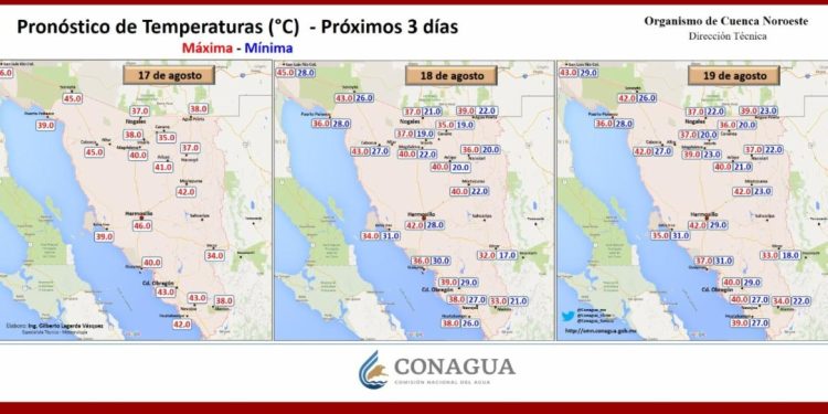 CEPC Sonora advierte por temperaturas de hasta 46 grados y tormentas
